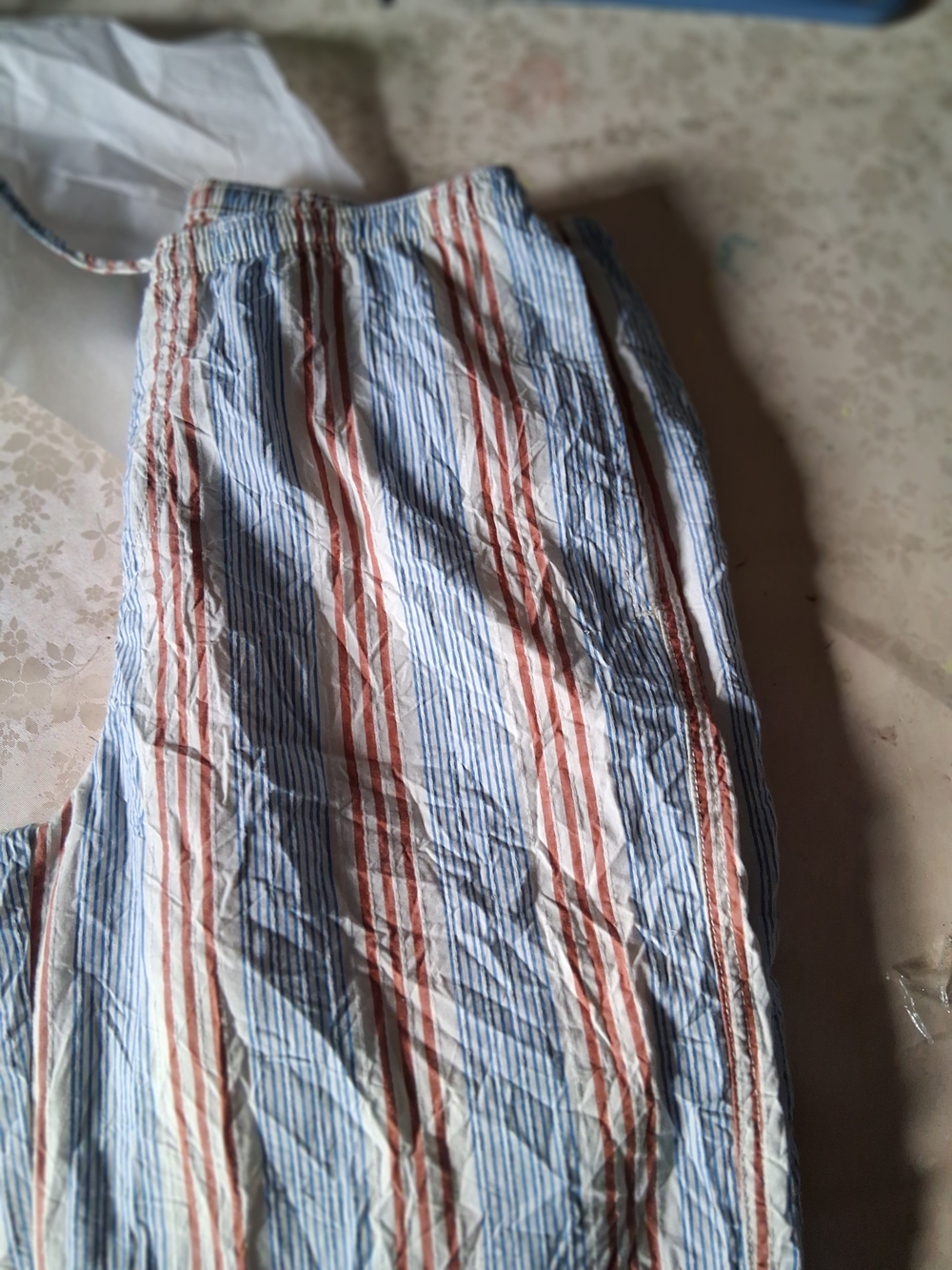 BDG Light Blue & Tan Striped Wide-Leg Drawstring Pants - Picture 7 of 8